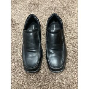 Robert David Kids Black Square Toe Slip On Dress Shoes Size 5.5 M